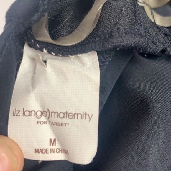 Liz Lange Maternity Halter Top Tankini w/Ruffle Trim - Black, Size Medium - Picture 4 of 6